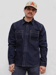 Studio D'Artsian 15Oz "AISHIBUZOME" Natural Indigo X Kakishibu Denim Shrit (D5702)