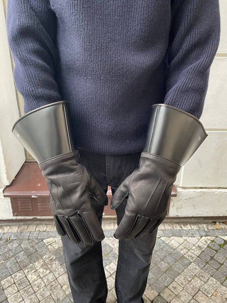 The Real McCoy’s Buco Leather Gauntlet Motorcycle Gloves - Black (BA24105)