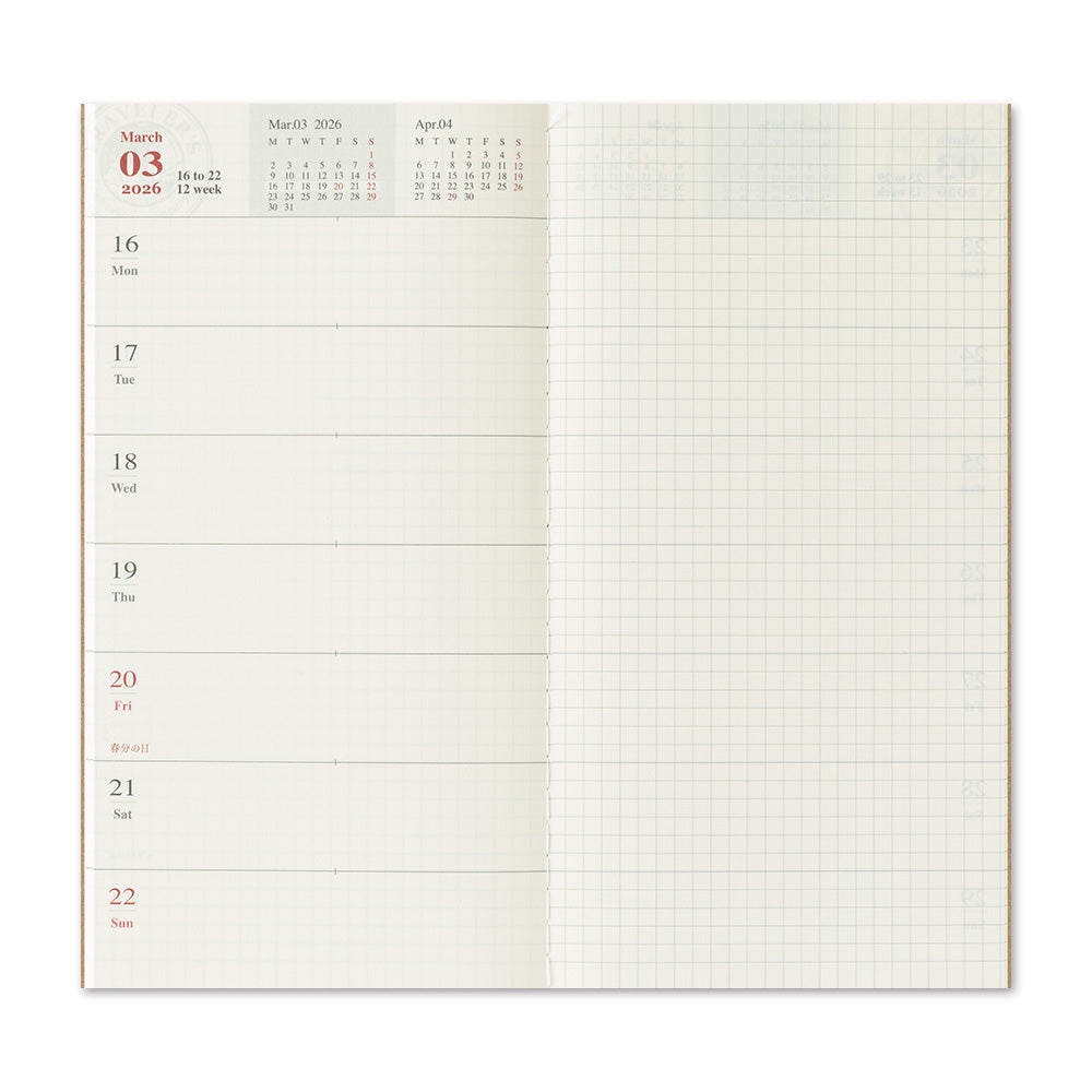 Traveler’s Notebook Weekly + Memo Refill 2026 – Regular Size