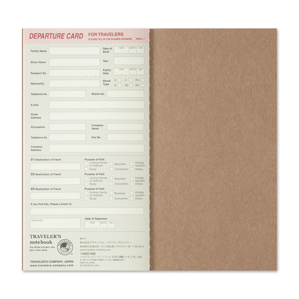 Traveler’s Notebook Weekly + Memo Refill 2026 – Regular Size