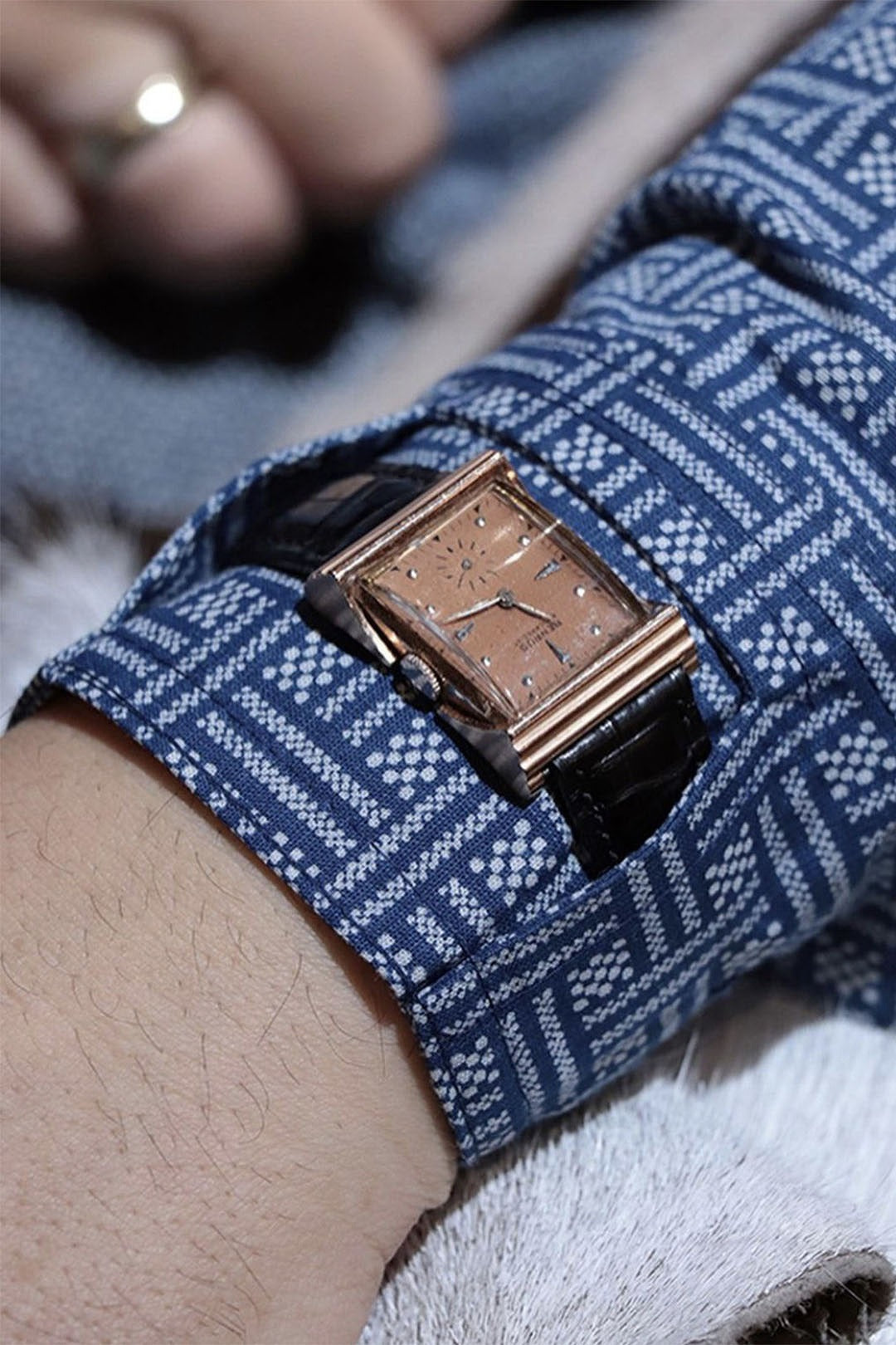 Black Sign Indigo Wabash Watch Cuffs Shirt