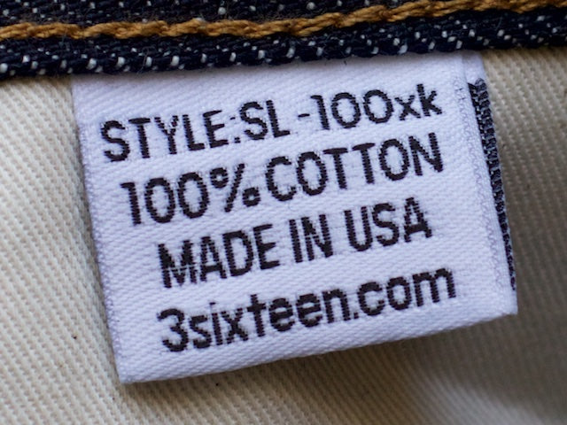 3sixteen SL-100xk unsaforized denim