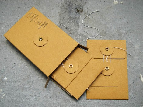 Midori Kraft Envelope S Orange Vertical