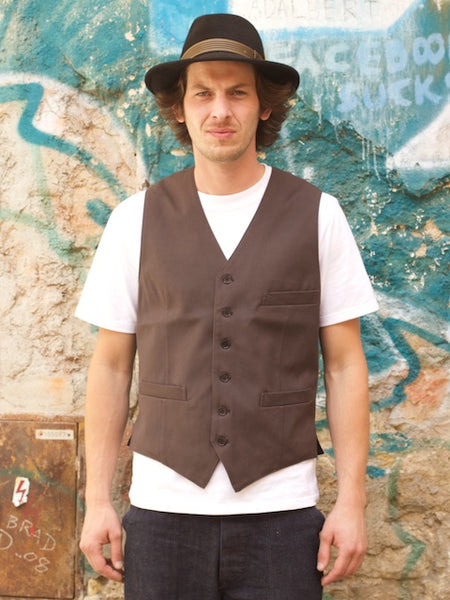 Indigofera Thurston Vest, Grey Canvas