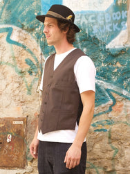 Indigofera Thurston Vest, Grey Canvas