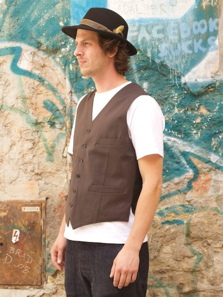 Indigofera Thurston Vest, Grey Canvas