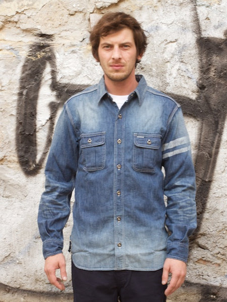 Momotaro Jeans SJ091D Denim Work Shirt Washed