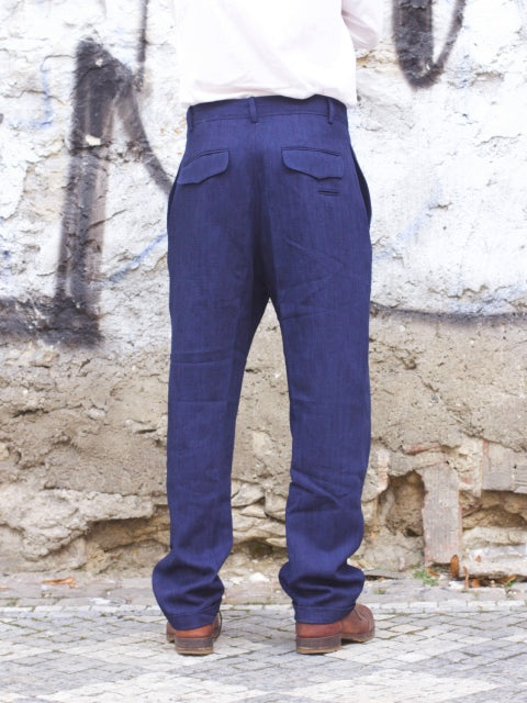 Hansen Garments Mads Loose Fit Trousers, Real Indigo