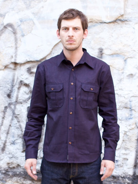 Indigofera Walton Shirt Indigo Canvas