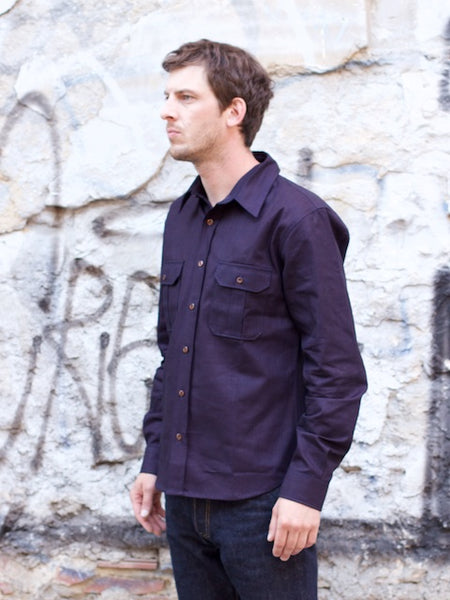 Indigofera Walton Shirt Indigo Canvas