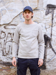Japan Blue JBST03 16.5oz Sweat Long Sleeve, Grey