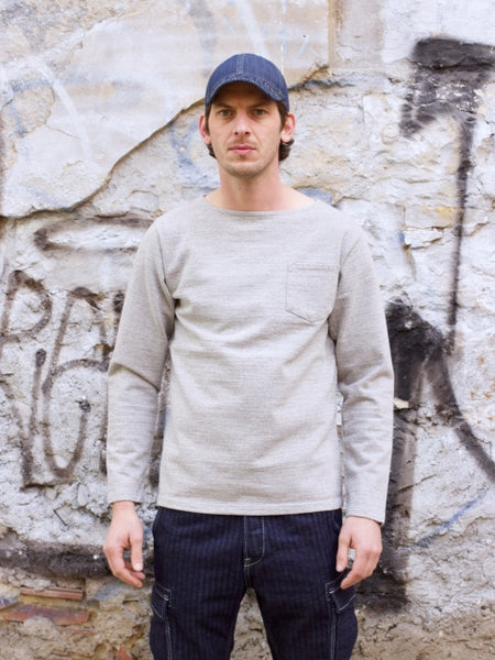 Japan Blue JBST03 16.5oz Sweat Long Sleeve, Grey