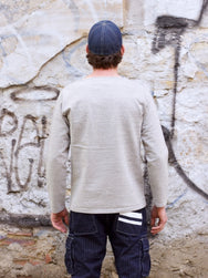 Japan Blue JBST03 16.5oz Sweat Long Sleeve, Grey