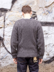 Stevenson Overall Co. Cable Knit Aran Sweater Gray