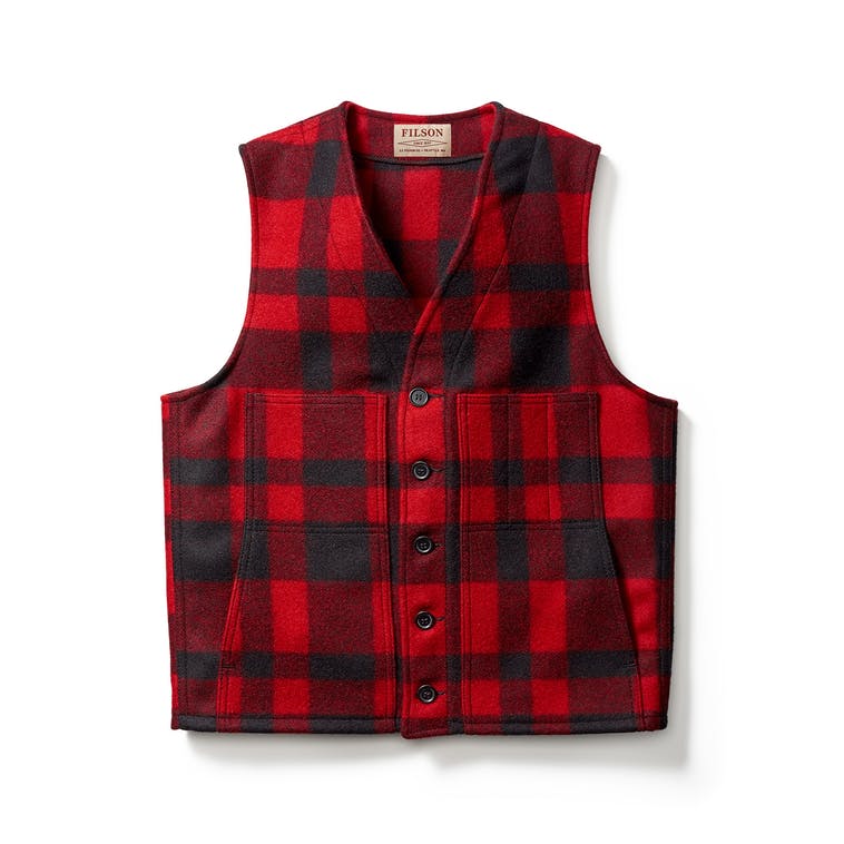 Filson Mackinaw Wool Vest Red/Black