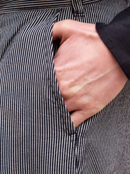 Black Sign Code Lane Stripe Harbour Trousers