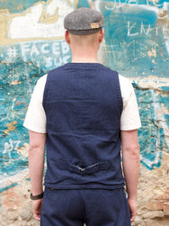 Momotaro Jeans 04-039 Twill Herringbone Vest Indigo