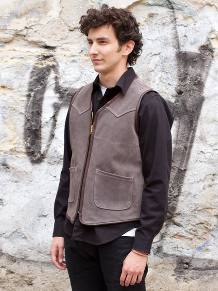 Indigofera Monroe Vest Grey Nubuck