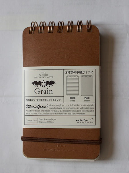 Midori WM Ring Memo Grain Brown