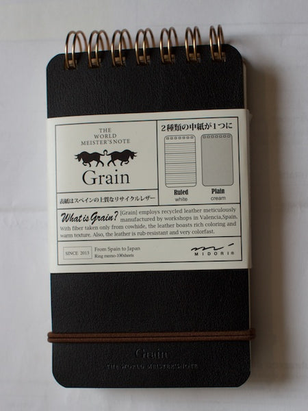Midori WM Ring Memo Grain Black
