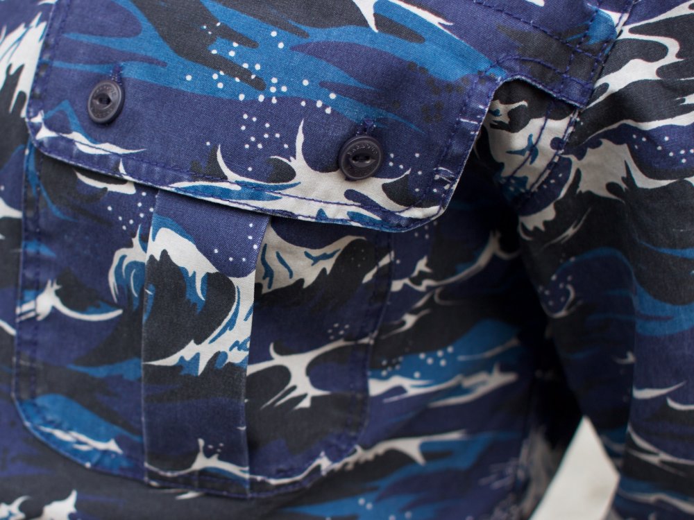 Barbour x White Mountaineering Wave Shirt Blue