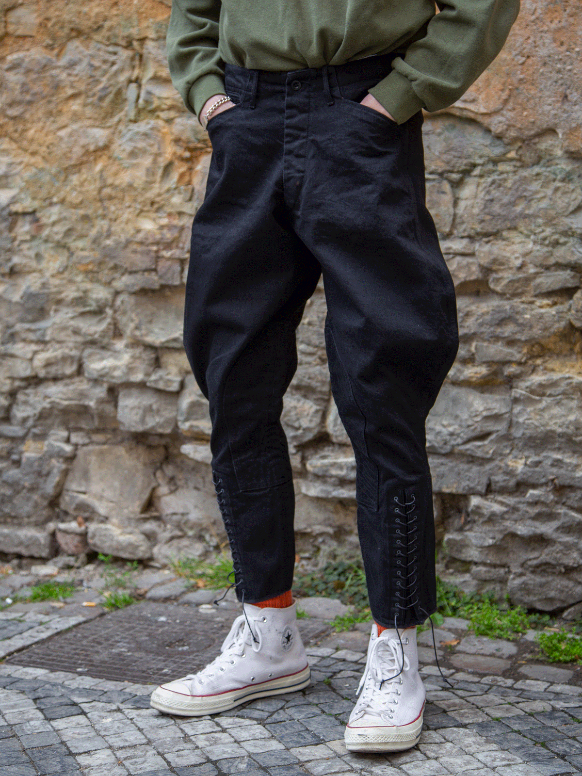 Black Sign 15oz Black Denim Sheriff Breeches - Deep Black (BSFP-20507BLK)