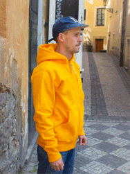 Iron Heart IHSW-63-MUS Printed 14oz Ultra Heavyweight Loopwheel Cotton Zippered Hoodie - Mustard