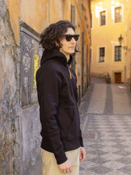 Iron Heart IHSW-10-BLK 14oz Ultra Heavyweight Loopwheel Cotton Zip Up Hoodie - Black