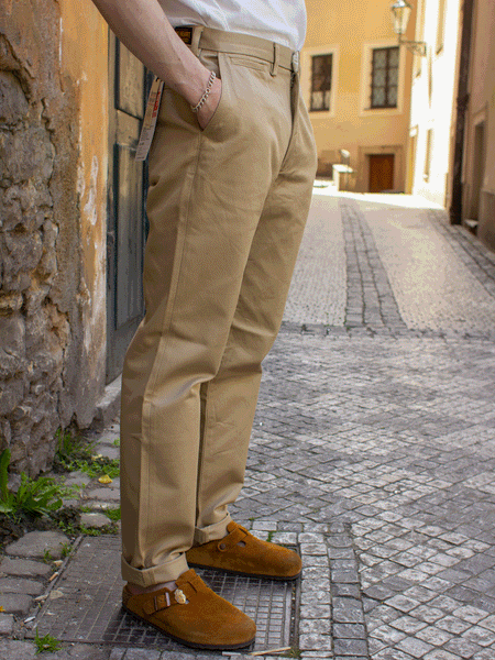 Iron Heart IH-731-KHA 12oz Heavy Cotton Relaxed Fit Chinos - Khaki