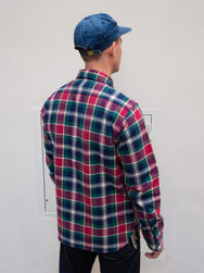 Iron Heart IHSH-342-NAV Work Shirt / Ultra Heavy Flannel - Crazy Check Navy