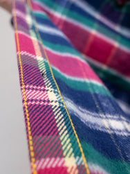 Iron Heart IHSH-342-NAV Work Shirt / Ultra Heavy Flannel - Crazy Check Navy