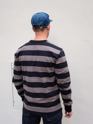 Iron Heart IHTB-01-GRY-BLK Long-Sleeved Sweater / 11oz Cotton Knit - Grey/Black