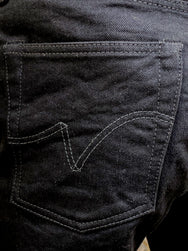 Iron Heart IH-888S-142bb 14oz Medium/High Rise Tapered  - Black/Black