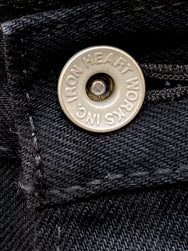 Iron Heart IH-888S-142bb 14oz Medium/High Rise Tapered  - Black/Black