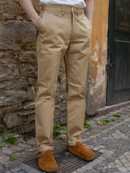 Iron Heart IH-731-KHA 12oz Heavy Cotton Relaxed Fit Chinos - Khaki