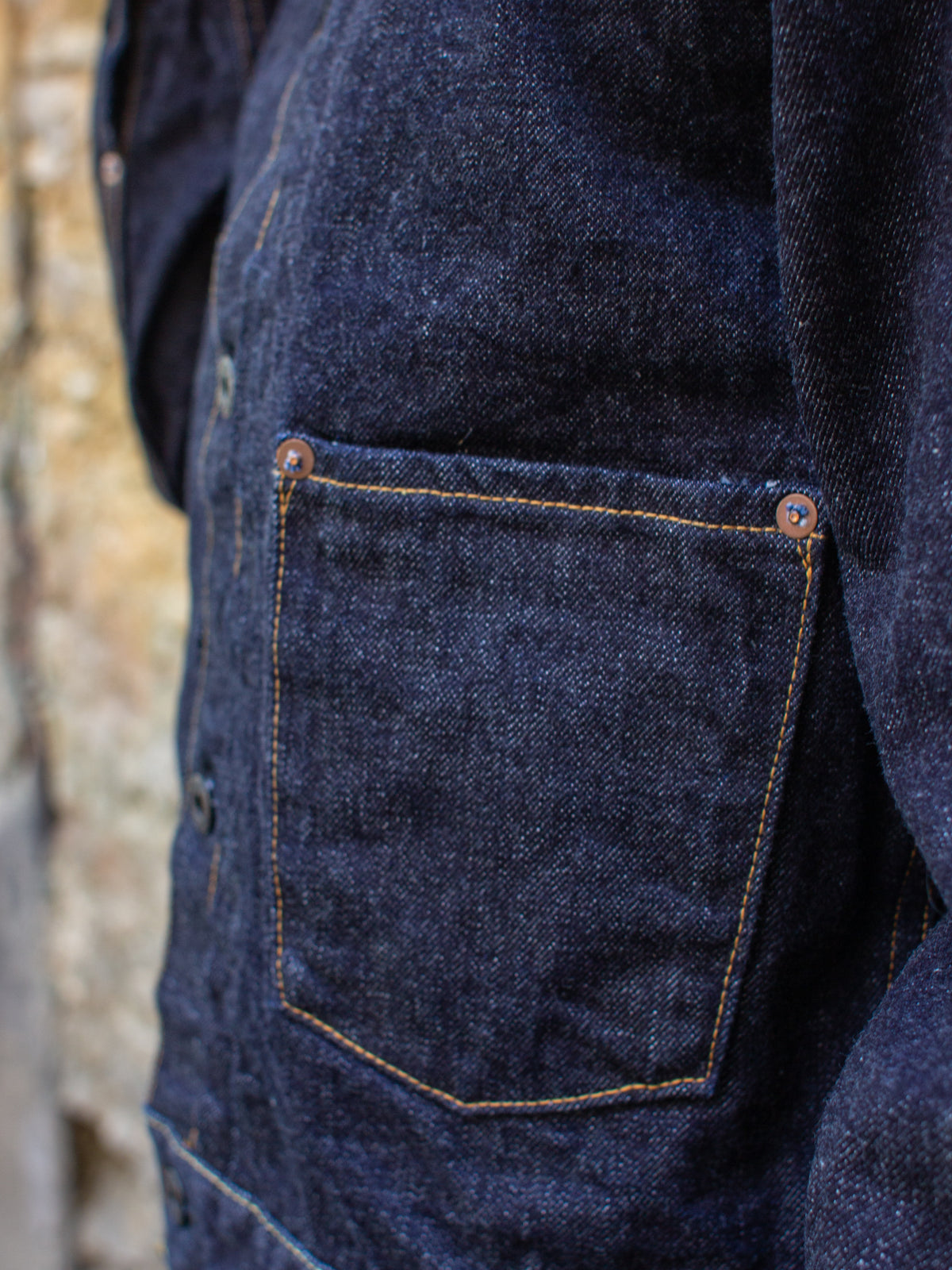 Black Sign 14oz Denim Pleats Jacket (BSFJ-16408IND)