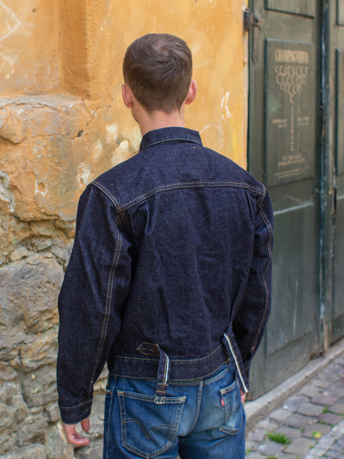 Black Sign 14oz Denim Pleats Jacket (BSFJ-16408IND)