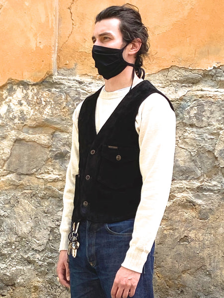 Indigofera Harrison Black Rough Out Leather