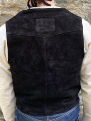 Indigofera Harrison Black Rough Out Leather