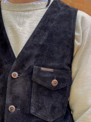 Indigofera Harrison Black Rough Out Leather