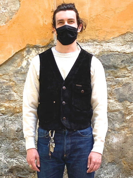 Indigofera Harrison Black Rough Out Leather