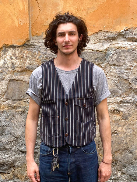 Indigofera Harrison Vest Trickery Stripe