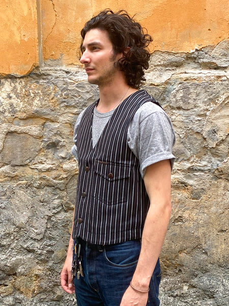 Indigofera Harrison Vest Trickery Stripe