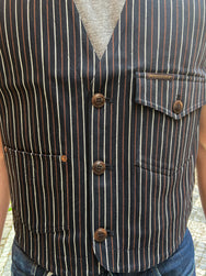 Indigofera Harrison Vest Trickery Stripe