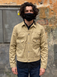 Iron Heart IHJ-84-BEI 12oz Selvedge Chino Type II Jacket – Beige
