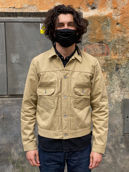 Iron Heart IHJ-84-BEI 12oz Selvedge Chino Type II Jacket – Beige