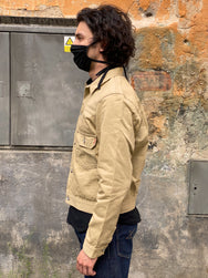 Iron Heart IHJ-84-BEI 12oz Selvedge Chino Type II Jacket – Beige