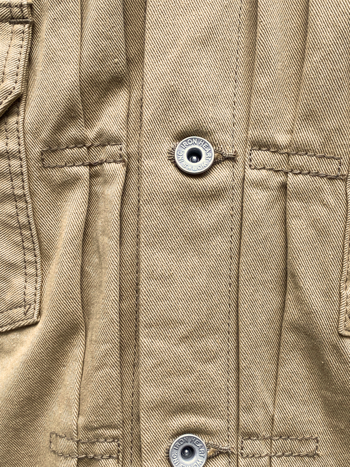 Iron Heart IHJ-84-BEI 12oz Selvedge Chino Type II Jacket – Beige