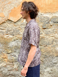 Black Sign Python Pattern Double Front Sports Shirt Salt Snake