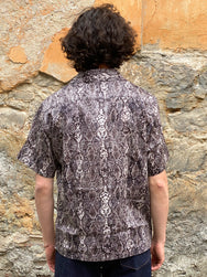 Black Sign Python Pattern Double Front Sports Shirt Salt Snake